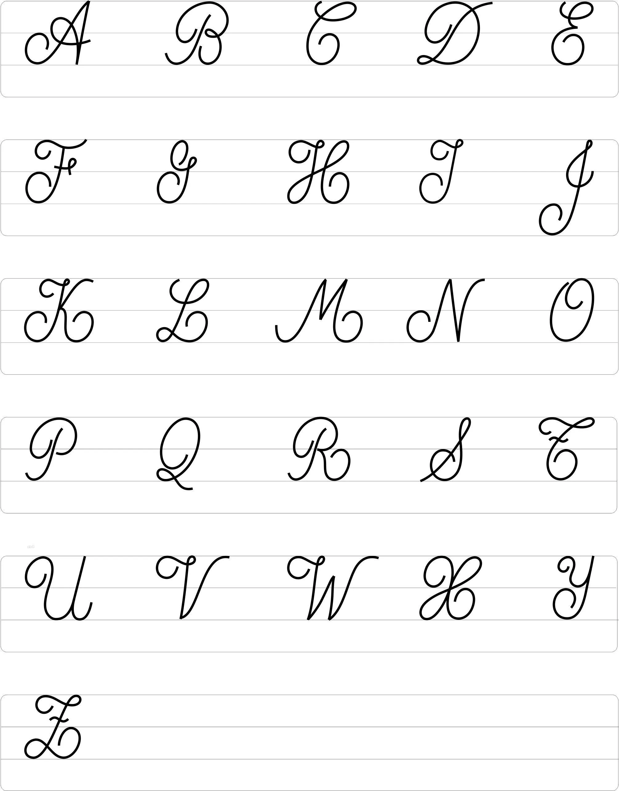 El Abecedario En Letra Cursiva Mayúscula C75 | Hand lettering worksheet,  Hand lettering tutorial, Lettering guide
