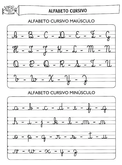 Abecedario manuscrito para imprimir - Imagui