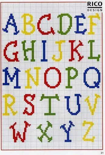 Letras en punto de cruz para bebé - Imagui