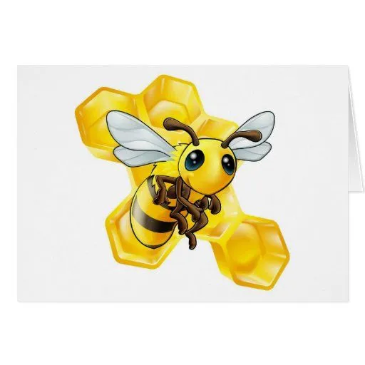 Abeja del dibujo animado con el panal tarjeta de Zazzle.