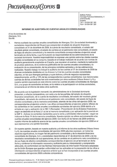 Abengoa Informe Anual 2009 :: Informe Legal y Financiero ...