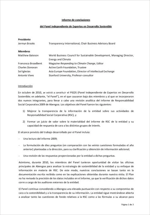 Abengoa Informe Anual 2010 :: Informe de Responsabilidad Social ...