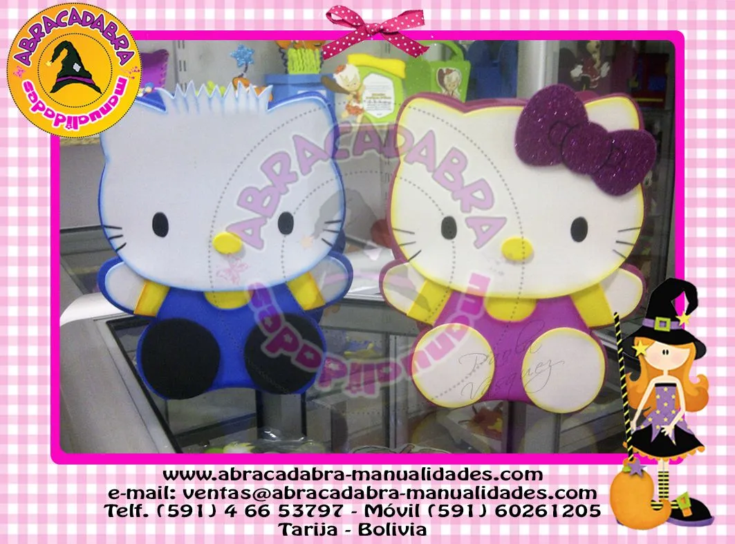 ABRACADABRA manualidades: Canastas Dulceros Hello Kitty.....!!!