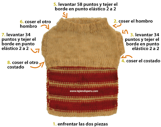 Abrigo para perro mediano - Tejiendo Perú