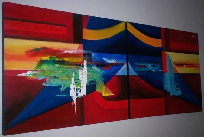 ABSTRACTO ROJOS DIPTICO Jaime Gòmez Lopez - Artelista.com