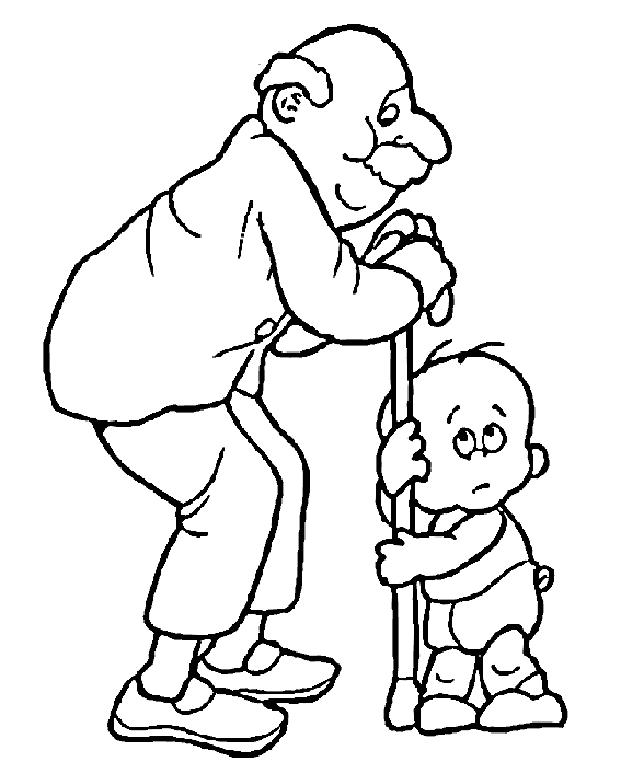 Dia del Abuelo para colorear ~ Dibujos para Colorear Infantil