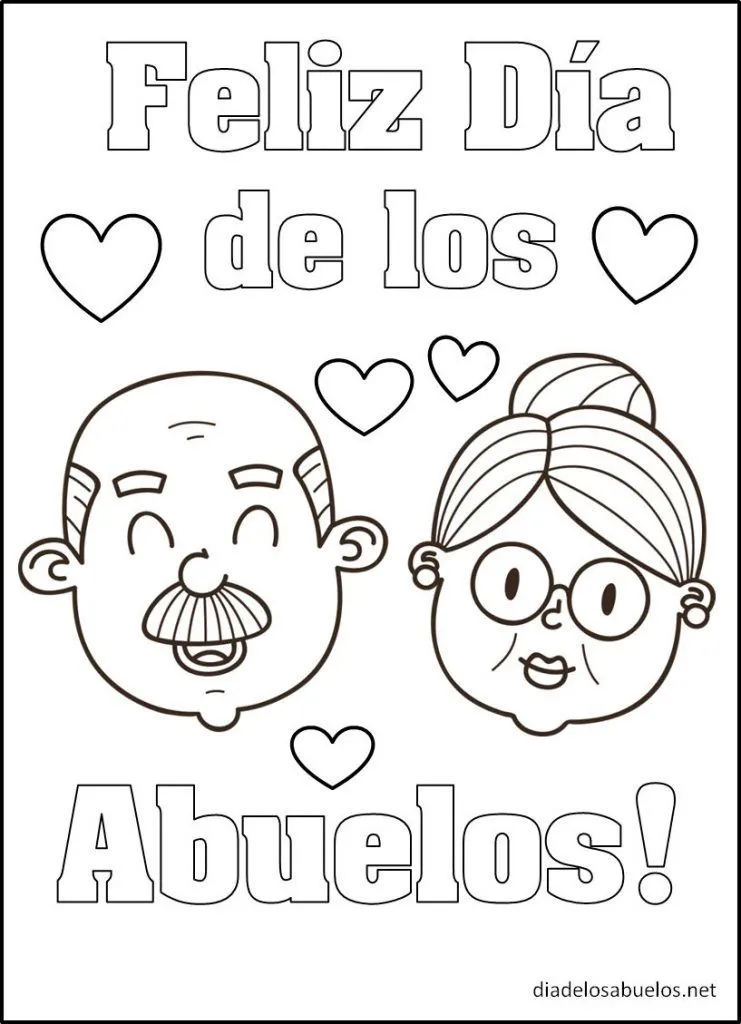 ▷ Día de los Abuelos para Colorear | Feliz Día de los Abuelos