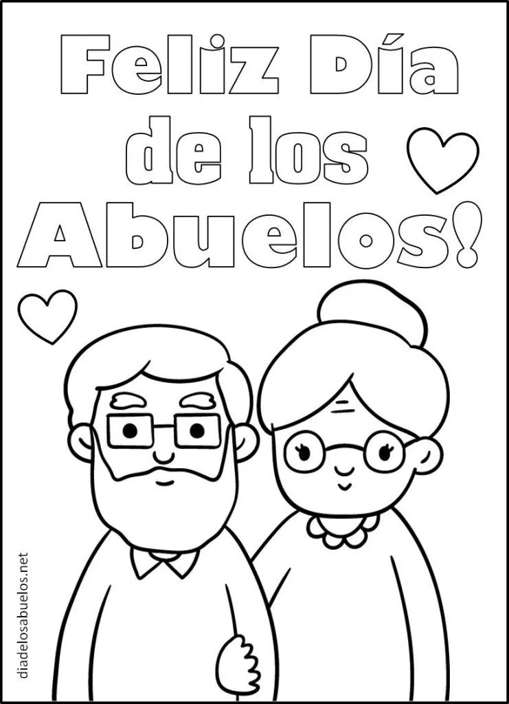 ▷ Día de los Abuelos para Colorear | Feliz Día de los Abuelos