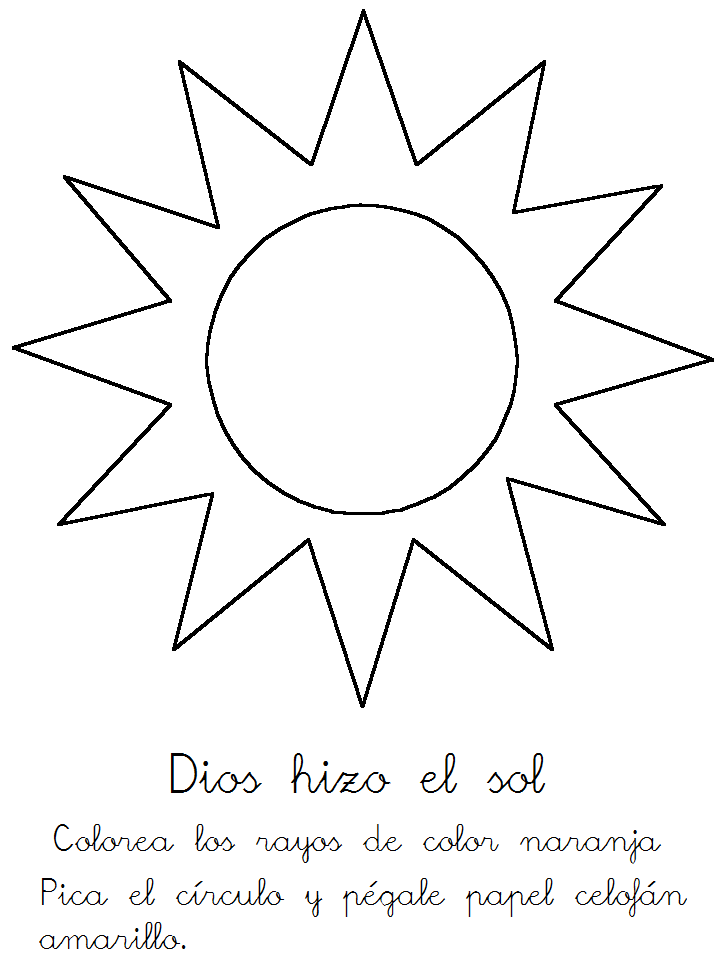 ME ABURRE LA RELIGIÓN: LA CREACIÓN PARA PREESCOLARES. COLOREAR