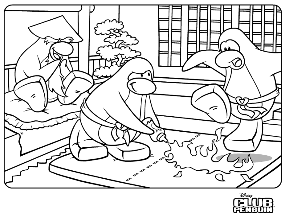 hoy acaba de llegar una nueva pagina para colorear de club penguin