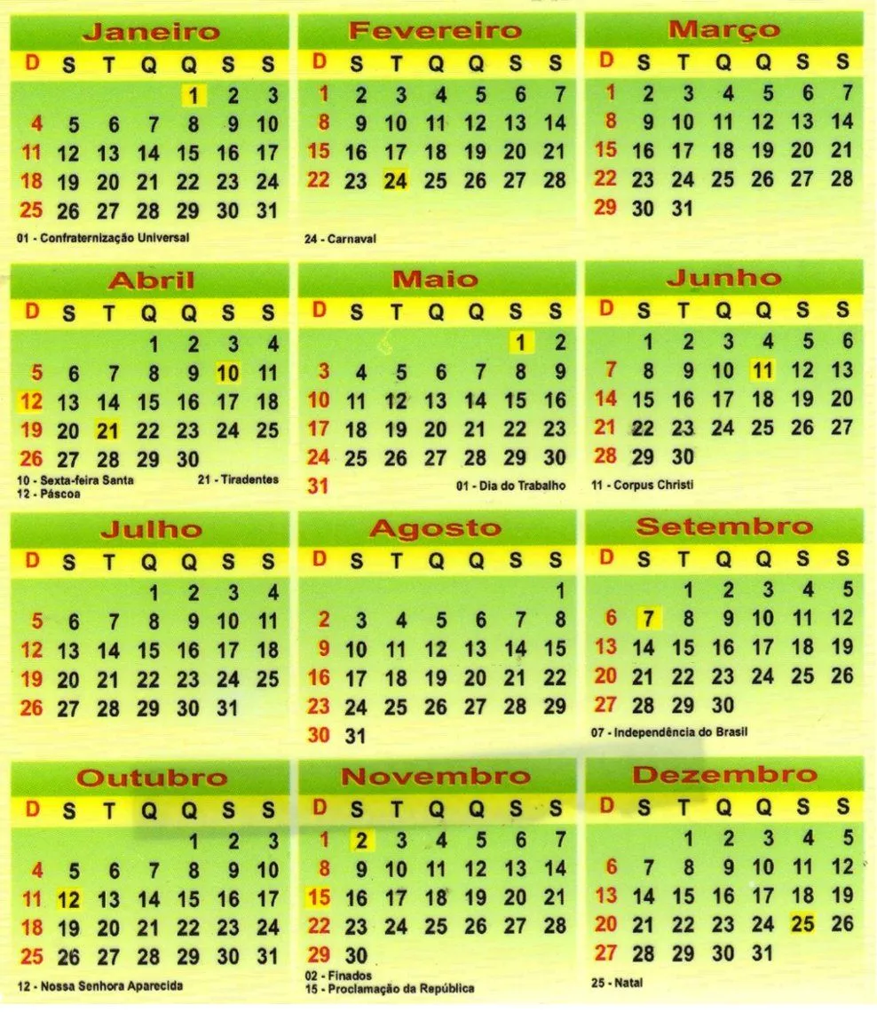 ACL - Calendário 2009