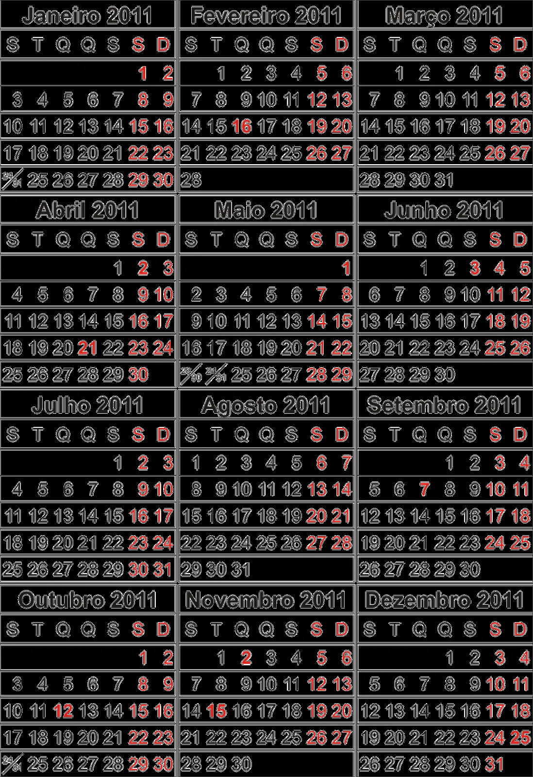 ACL - Calendário 2011