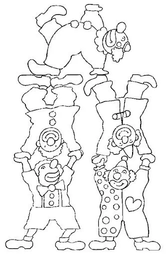 ACROBATAS DE CIRCO PARA COLOREAR