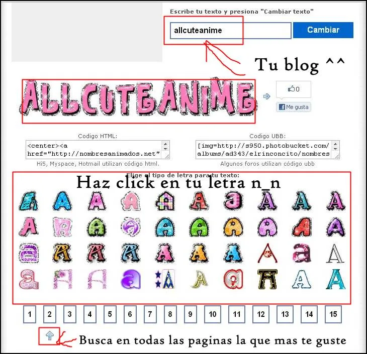 AllCuteAnime-: Poner letras gifs grandes con el nombre de tu blog