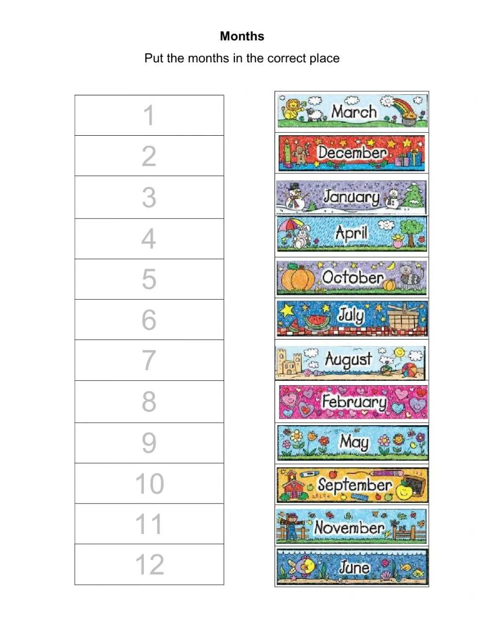 Actividad 46 - Meses del año worksheet | Live Worksheets