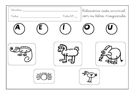 Ficha de las vocales para colorear - Imagui