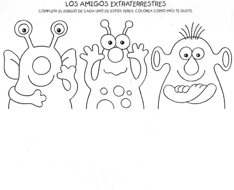 Actividades: Completa los dibujos del UNIVERSO