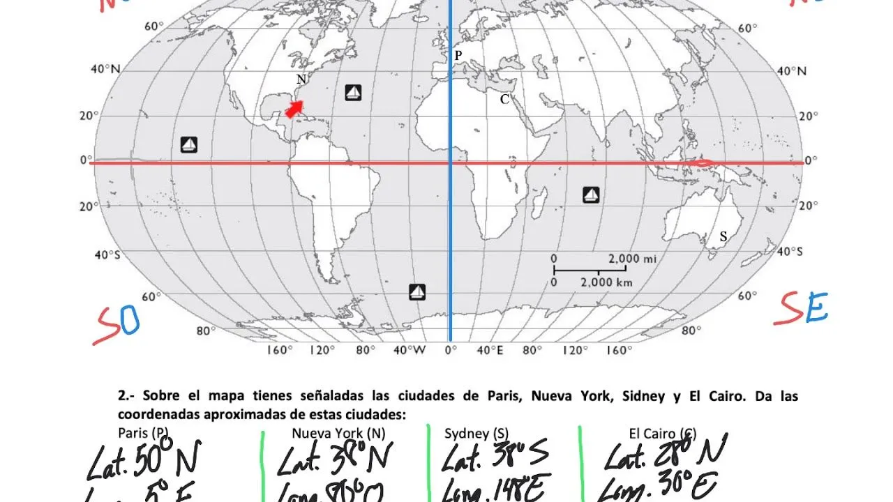 Actividades Coordenadas geográficas GH 1º ESO - YouTube