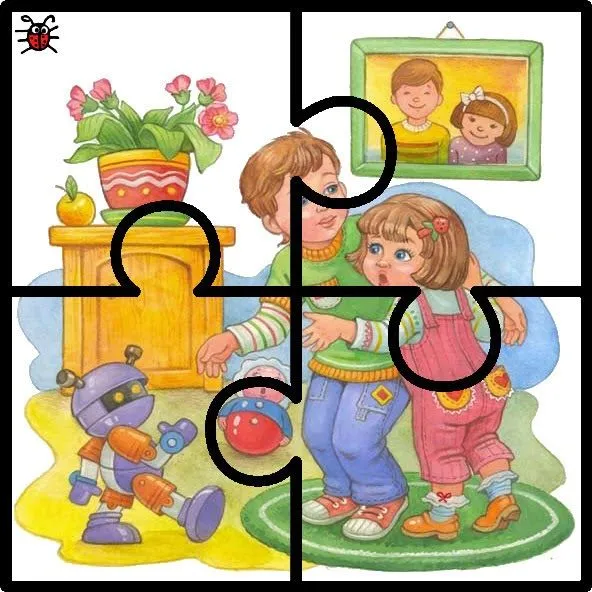 Actividades para Educación Infantil: 7 puzzles con preciosos dibujos  coloreados