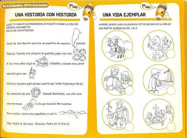 Actividades Escolares: actividades sobre San Martín