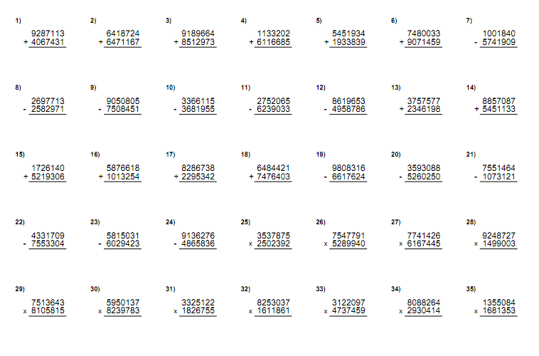 Matematicas para imprimir - Imagui