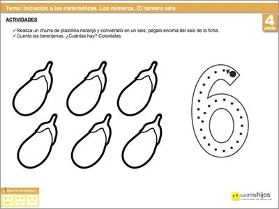 Actividades de números para niños - Imagui