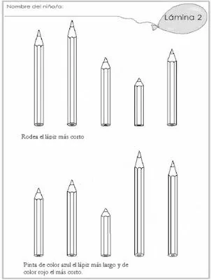 ACTIVIDADES PERCEPCIÓN PARA NIÑOS - PROPORCIONES 2 : FICHAS PARA NIÑOS