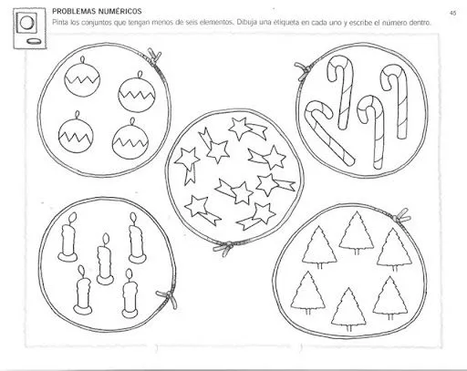 Conjuntos matemáticos para niños de preescolar para colorear - Imagui