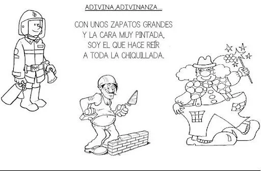 Adivinanzas para niños con dibujos para colorear - Imagui