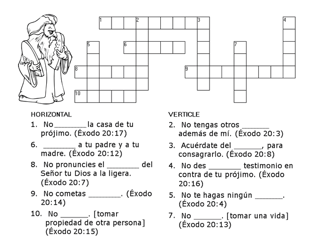 Crucigrama de los sacramentos para niños - Imagui