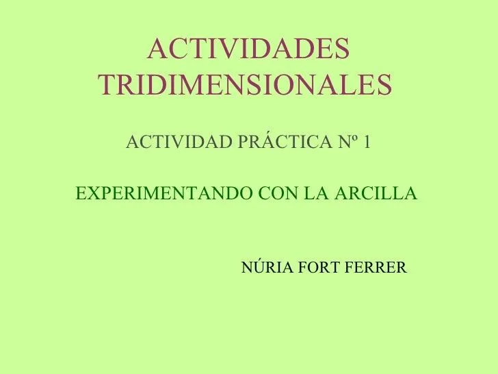 Actividades Tridimensionales