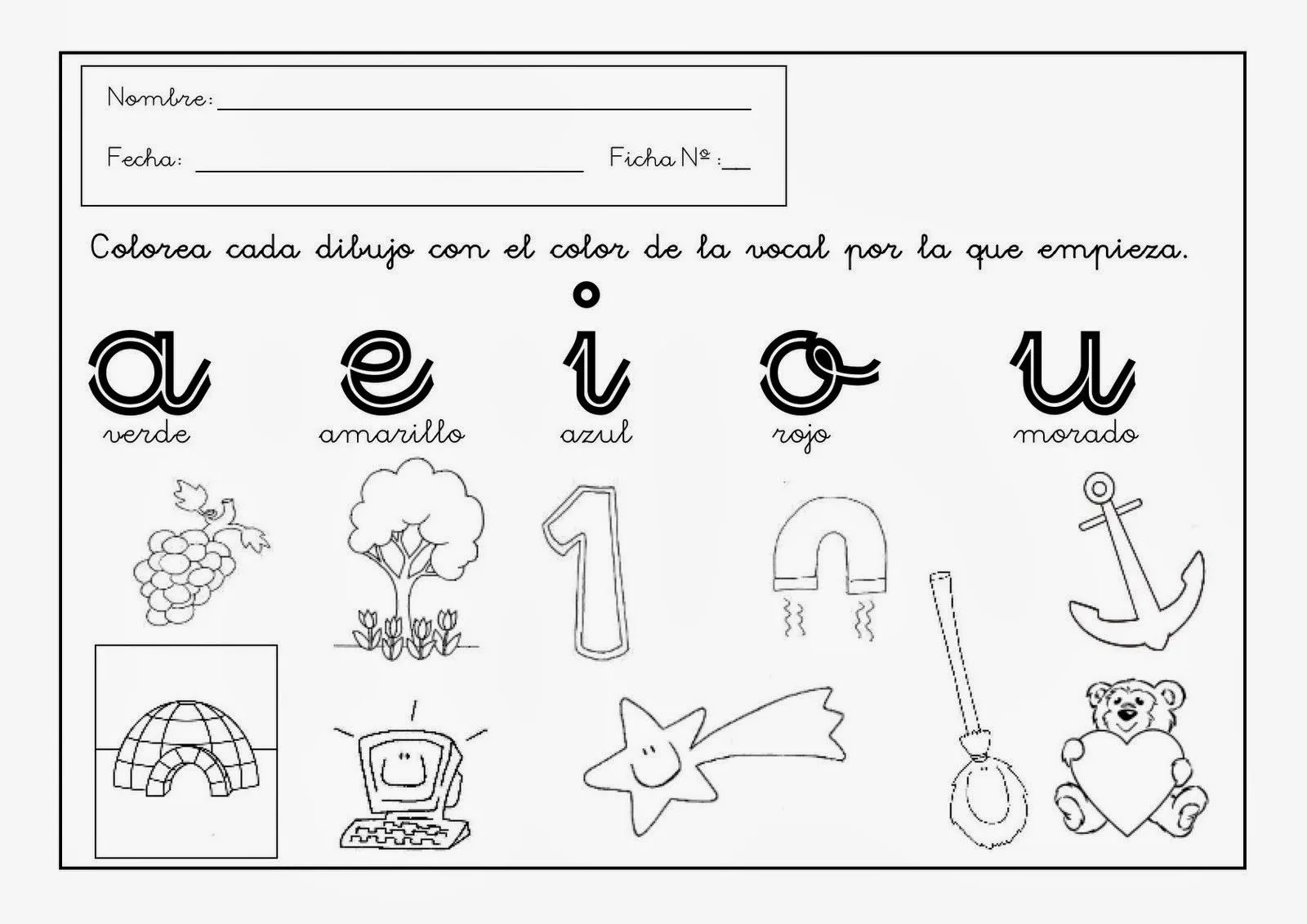 Actividad de vocales para preescolar - Imagui