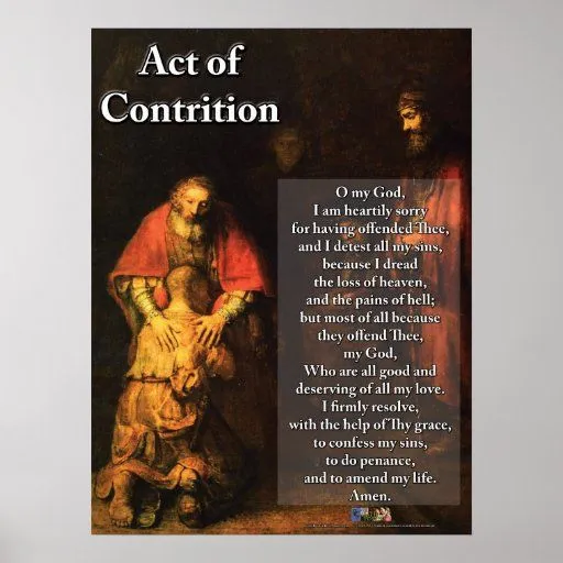 Acto de la contrición poster | Zazzle