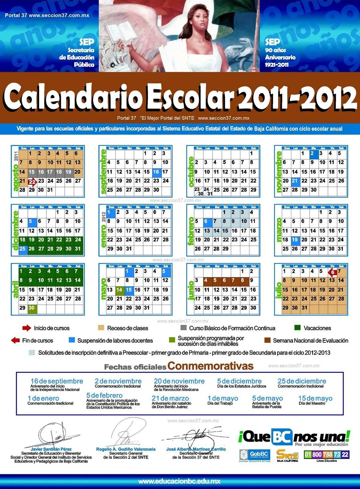 Actualización Docente Siglo XXI: Calendario Escolar 2011-2012