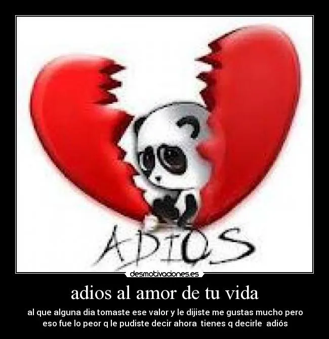 adios al amor de tu vida | Desmotivaciones