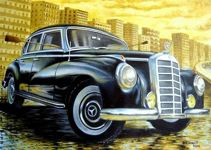 Admirar el Arte: ARTE: CARRO ANTIGUO, ÓLEO SOBRE LIENZO, ENRIQUE ERMUS