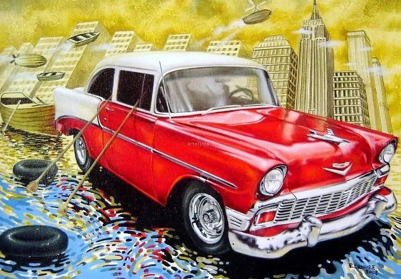 CUADROS: PINTURA AUTOMÓVILES CLÁSICOS | El club del arte, pinturas