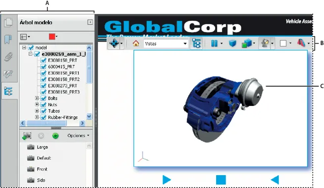 Adobe Acrobat XI * Visualización de modelos 3D en archivos PDF