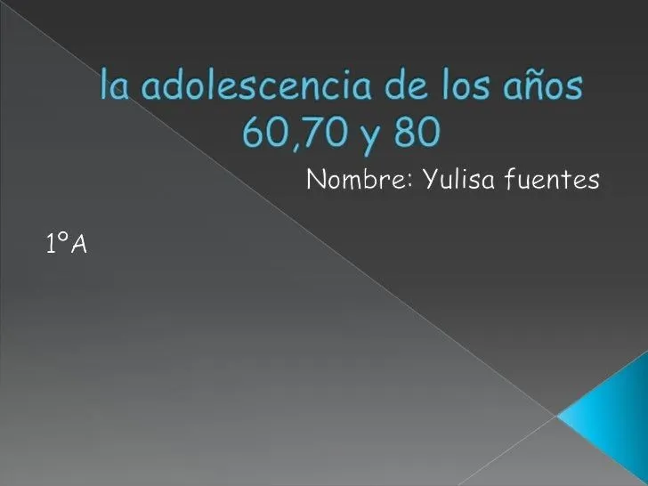 La adolescencia de los años 60,70 y 80