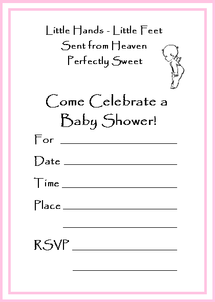 Adorable Angel Poem & Baby Shower Invitation