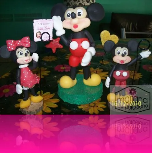 Adorno para tortas y souvenirs Mickey y Minnie - Porcelana Fria ...