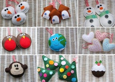 Adornos de fieltro Navidad