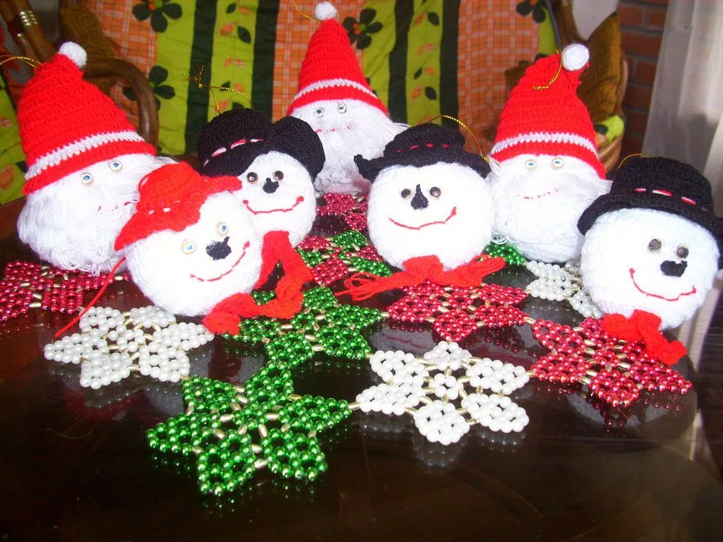 adornos navideños en crochet, y perlas. | Aprender manualidades es ...