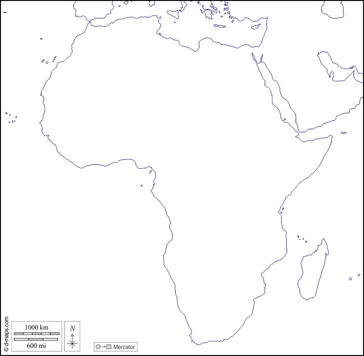 África: Mapa gratuito, mapa mudo gratuito, mapa en blanco gratuito ...