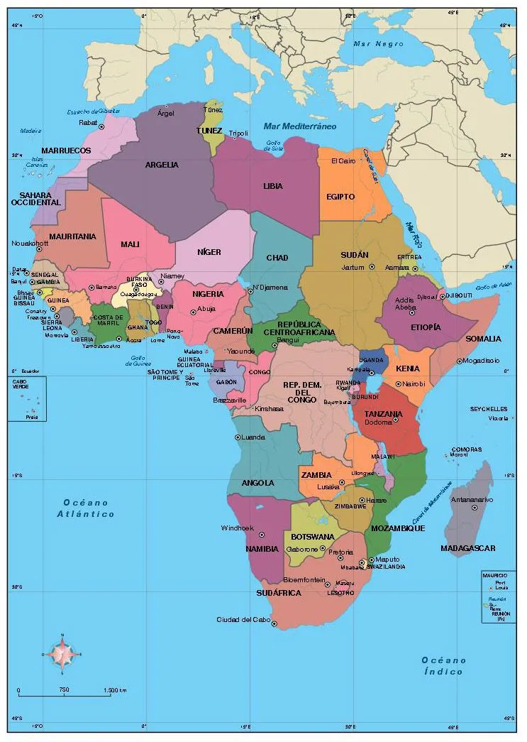 África político - Mapas murales personalizados, laminados, forex ...