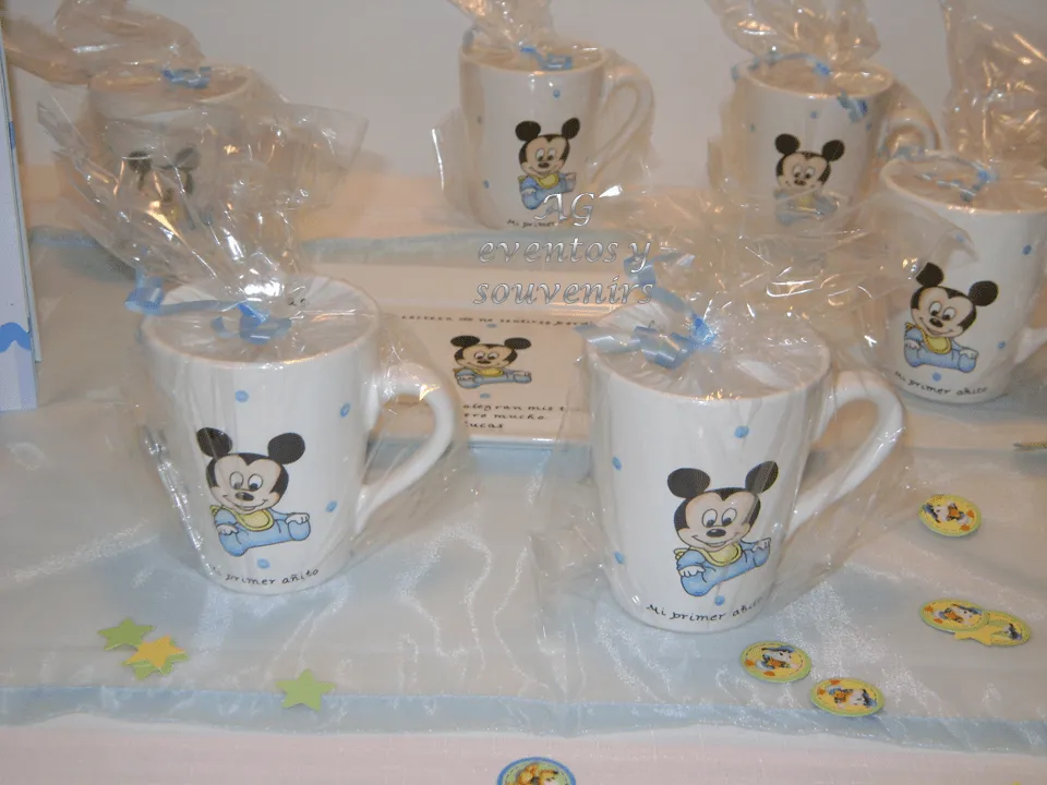 AG Souvenirs: Primer Añito de Lucas con la temática de Baby Mickey !!