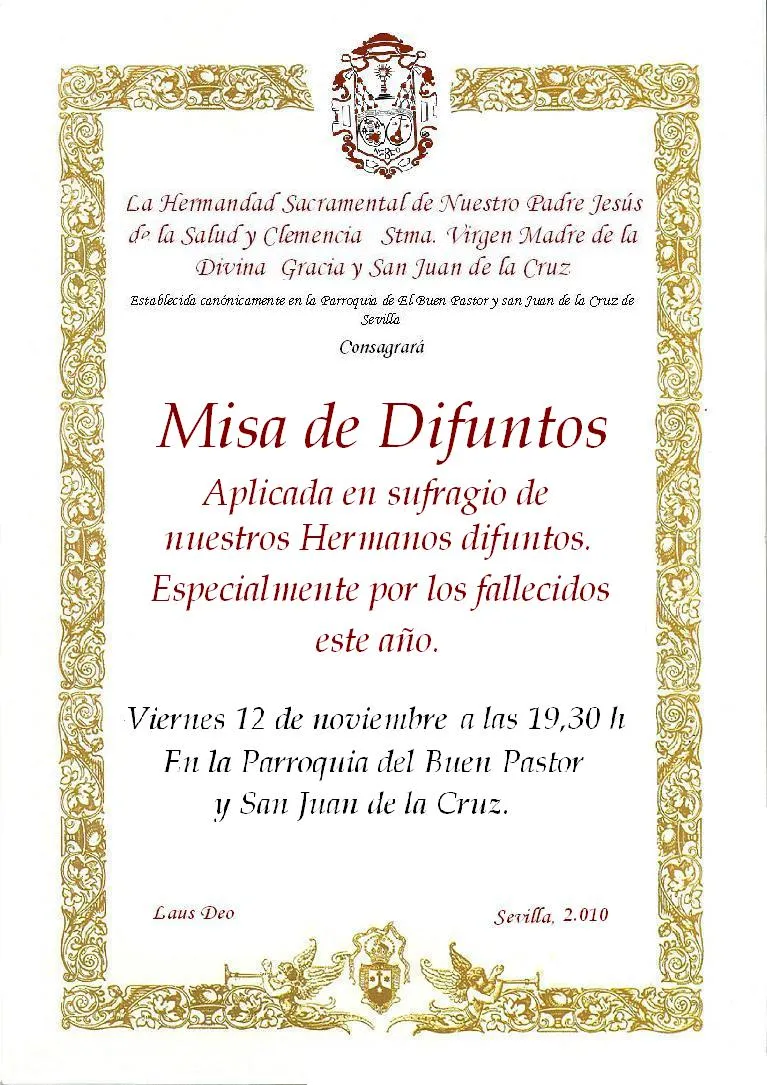 Invitación ala misa de difunto - Imagui