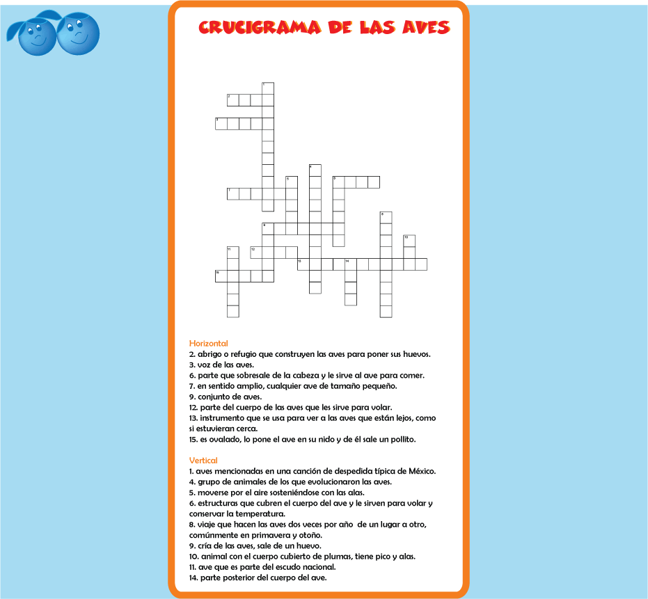 Agrupación DoDo A.C - Solo Para Niños - Crucigrama De Las Aves