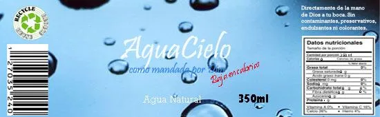 Agua Cielo: etiquetas aguacielo