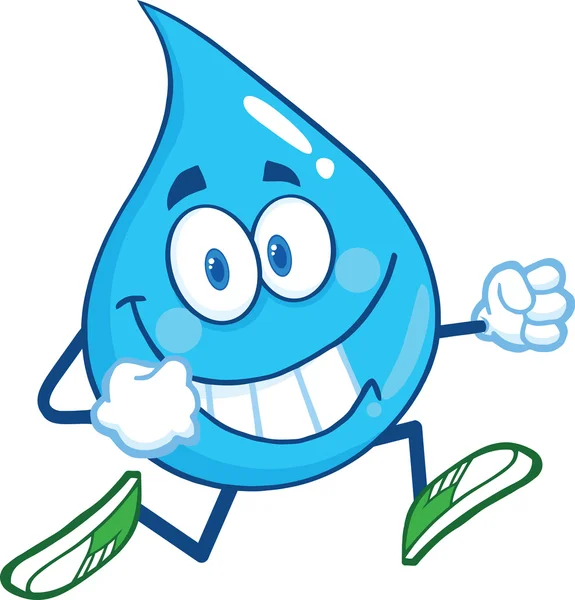 Agua gota caricatura personaje corriendo — Foto stock © HitToon #